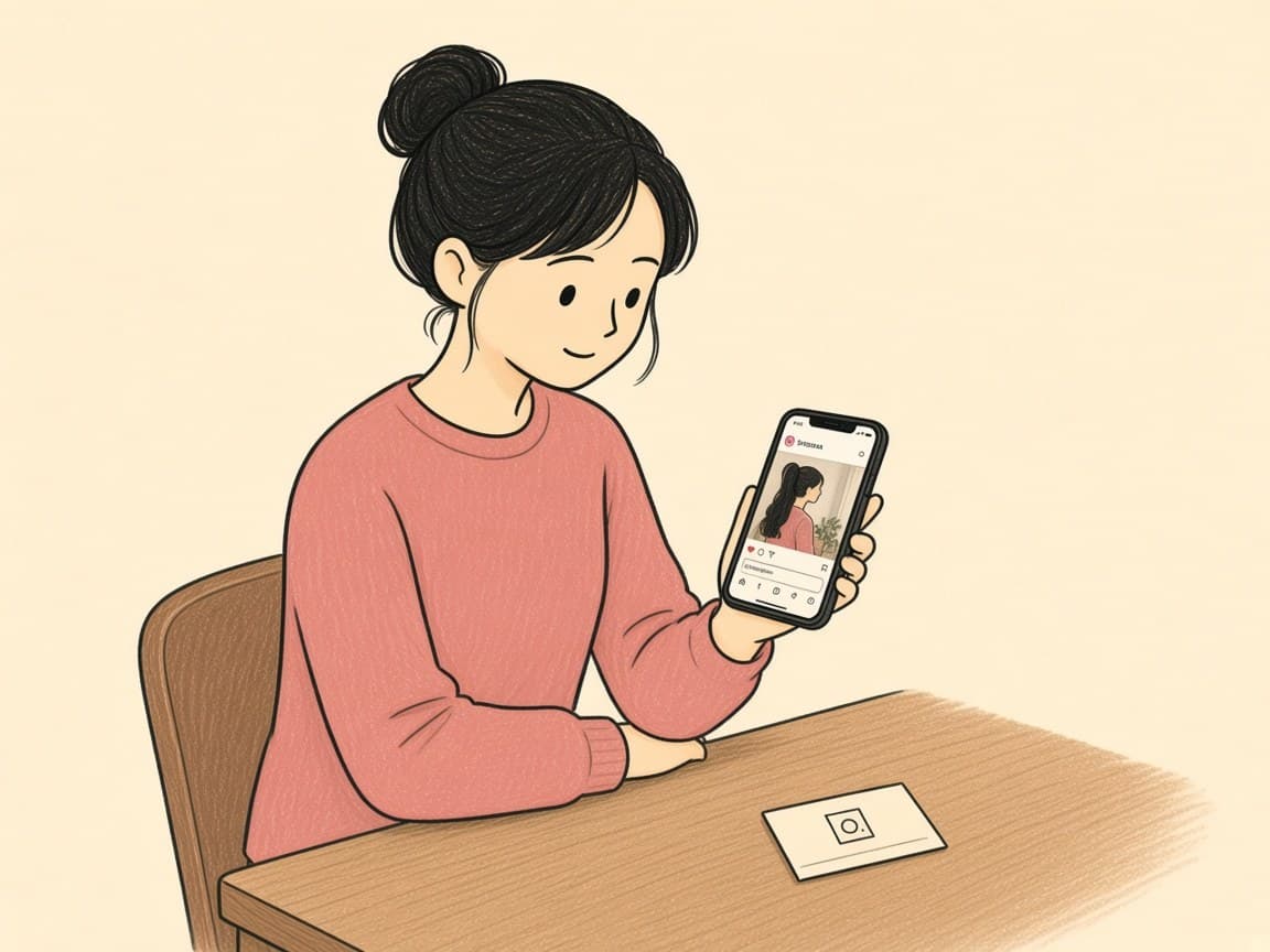 スマホで案内を出しているスタッフ