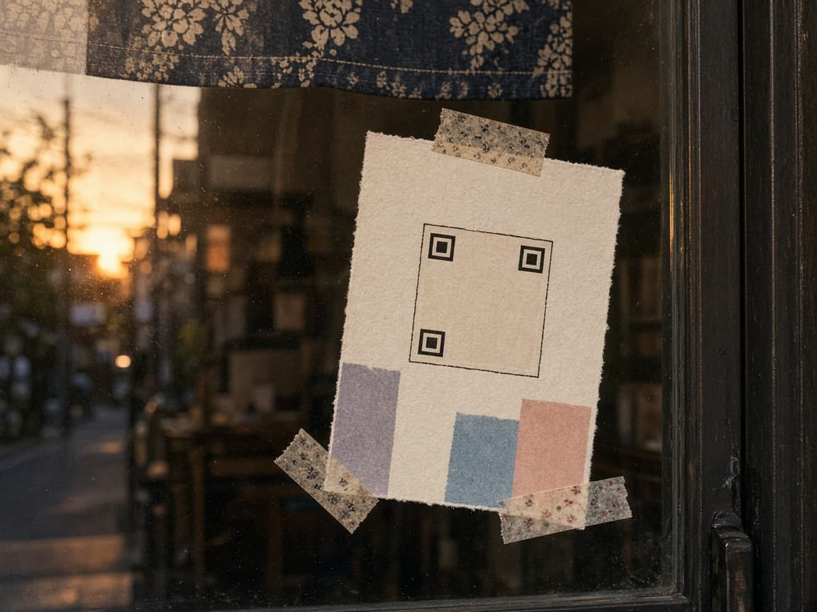 店先に貼られた紙の案内