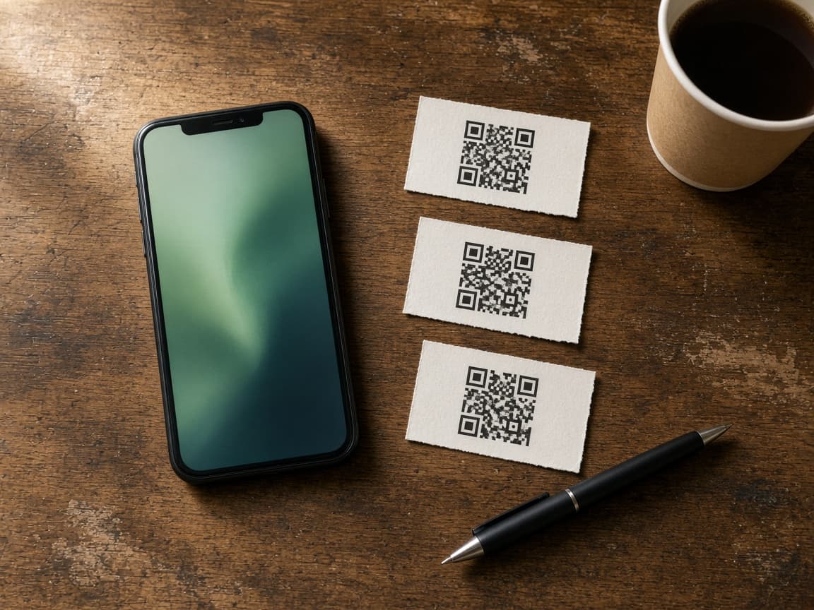 スマホで案内を開いている手元